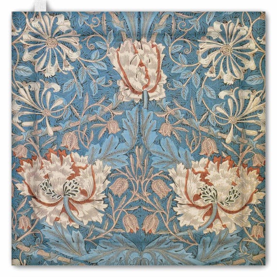 Pot Holder, William Morris, Honeysuckle garden, kitchen accessory, linen pot holder, kitchen decoration