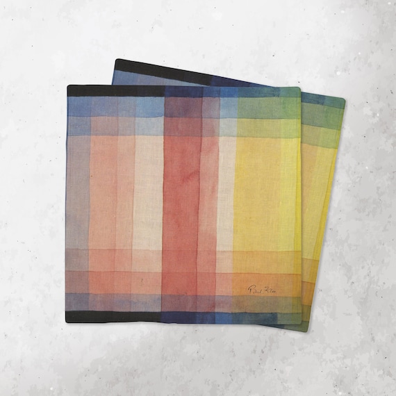 Napkins set, Paul Klee, Architecture of the Plain, Abstract art, fabric napkins, linen napkins, 100% linen