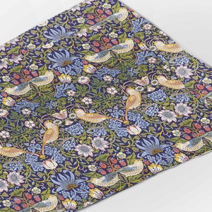 Set di tovagliette (4 o 6), William Morris, Strawberry Thief, tovagliette in lino, 100% lino, tessuto Morris, Europa