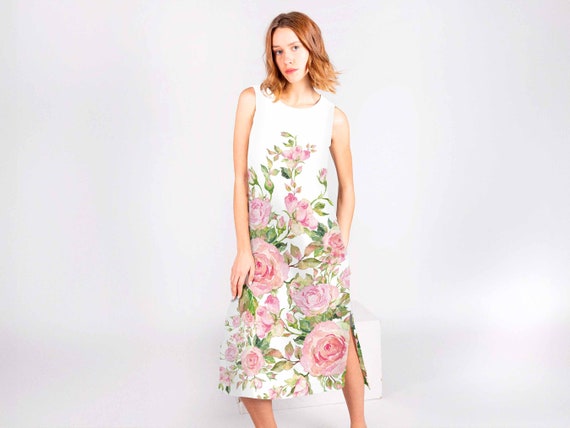 Linen dress, Eternal Bloom, linen midi dress, linen summer dress, linen clothing