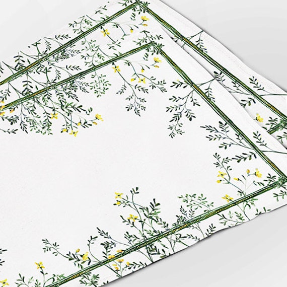 Placemats set, Rue, Vintage placemats, Common rue, 100% linen, custom placemats, wedding linens