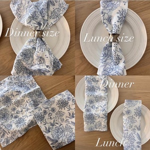 Napkins set, Floral vintage, 100% linen, napkins cloth, fabric napkins, napkins for wedding, custom napkins, dinner napkins image 6