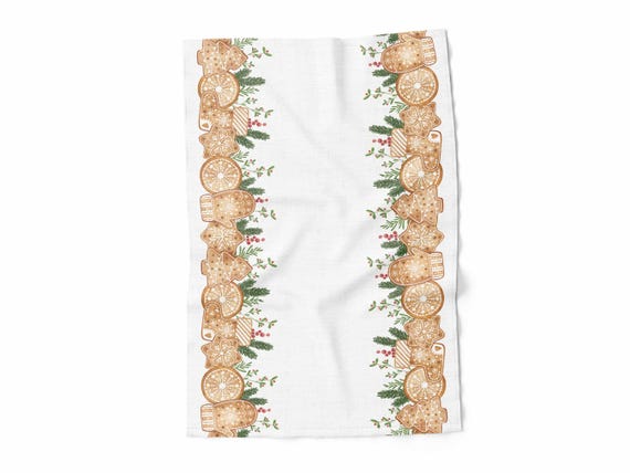 Linen towel "Christmas Cookies", linen towel, 100% linen, Christmas kitchen decor
