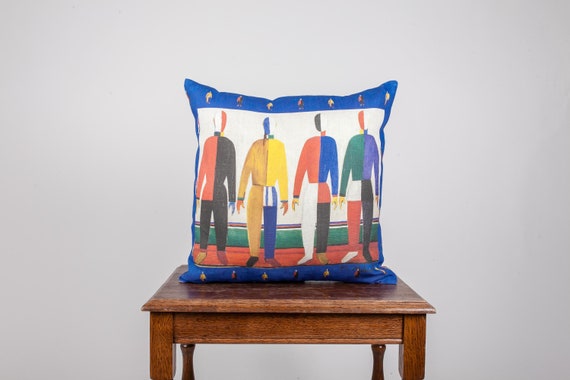 Cushion cover, Malevich Sportsmen, 1928, Avant Garde, ART print pillow, Linen pillow, Wholesale pillow, 18x18 pillow, linen pillow cover