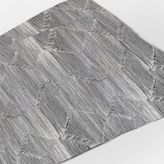 Geometric Placemats, 4, 6, 8 P CS for Dining Table, Linen Placemats, Hand Drawn Gray, Table Mats Gray, Geometric Texture, 100% linen