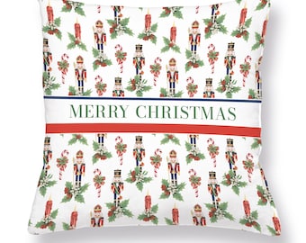 Cushion cover, Nutcracker Holiday, Christmas decoration, Holiday decor, linen pillow