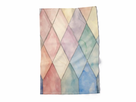 Dish towel, Watercolor & Lines, fabric towel, 100% linen