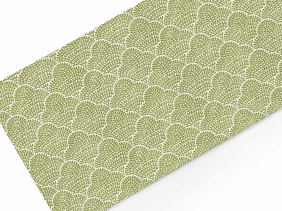 Table runner, Moss, Wabi Sabi, Floral table top 100% linen