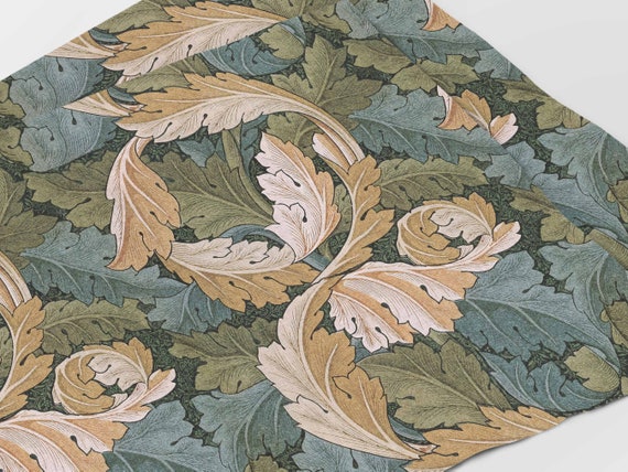 Placemats set, William Morris, Acanthus, Table decor, Linen placemats, 100% linen, matching placemats, vintage placemats