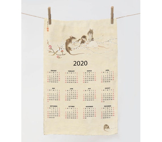 Linen calendar towels 2021 sale