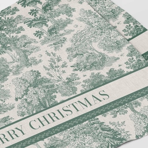 Tovagliette di Natale, Toile Pine, Buon Natale, Set di tovagliette (4 o 6), Tovagliette per le feste, biancheria, tovagliette di lino, decorazioni natalizie