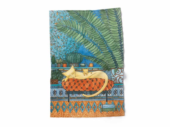 Handmade Linen Kitchen Towel: Milda Kozyroviciute Art, Lithuanian Made