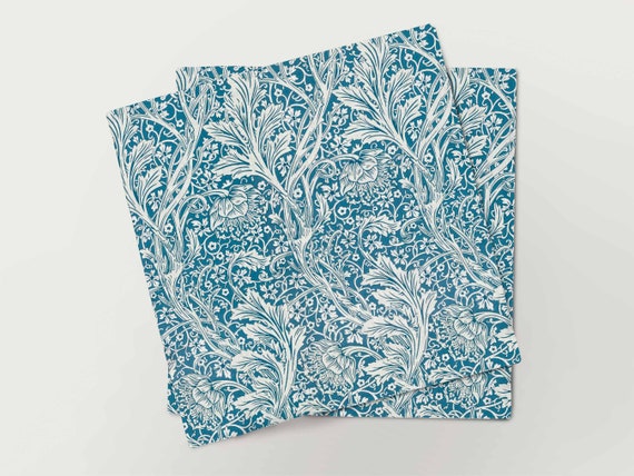 Napkis set, William Morris, Sidewall Arcadia, 12x12", Vintage decor, 100% linen, linen napkins set, matching napkins, two designs napkins