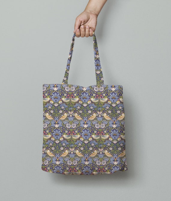 Tote bag, William Morris, Strawberry Thief, linen bag, art print, artist bag, 100% linen bag