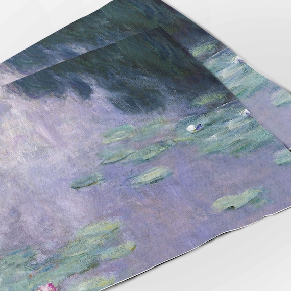 Placemats set (4 or 6), Water Lilies, Claude Monet, Art print, Monet Lilies, Linen placemats, fabric placemats, LINENISLOVE