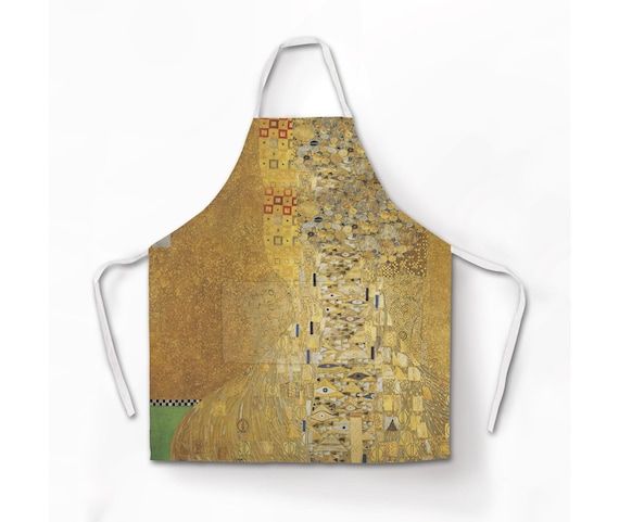 Apron, Gustav Klimt, Adele, Klimt apron, linen apron, custom apron, free size apron, hand made apron, artist apron, apron pattern