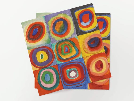 Linen Napkins Set, Abstract Art, Kandinsky, 100% linen