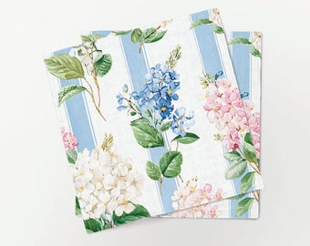 Napkins set, "Hydrangea Blossom", 100% European Linen, Handmade, Napkin cloth