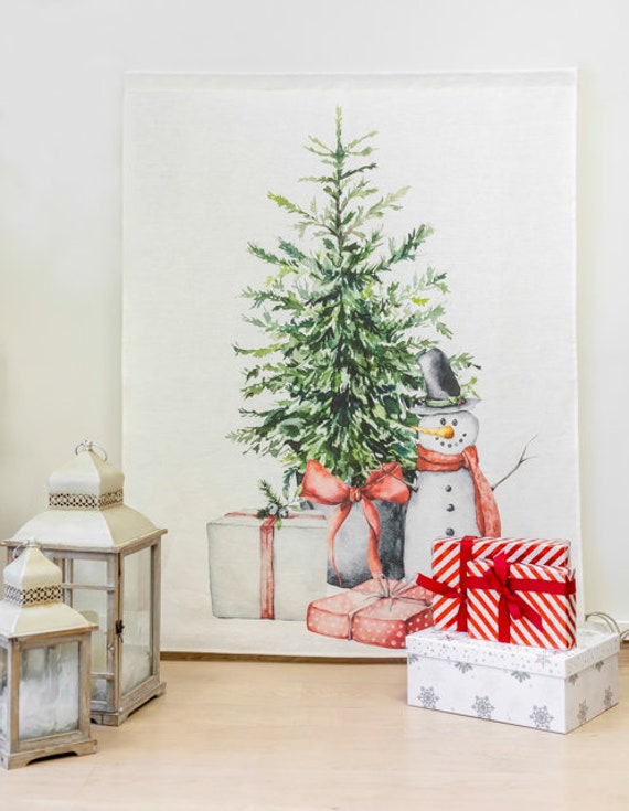 Christmas tree, Kids room tapestry, tree decor, Christmas decor, Holiday tapestry, holiday decor, Christmas tapestry, 100% linen