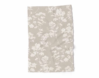 Linen Kitchen Towel, Cotton Meadow Print