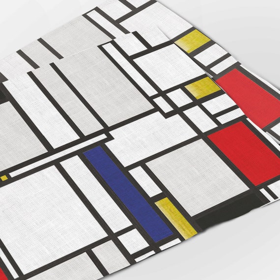 Placemats, Piet Mondrian, placemats set of 4, placemats set of 6, fabric placemats, linen placemats, placemats set