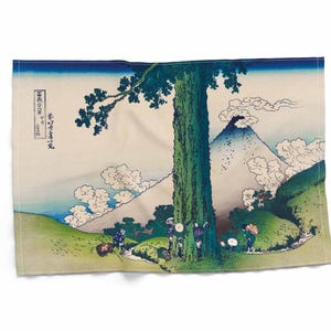 Kitchen towel, linen towel, Mishima Pass in Kai Province by Katsushika Hokusai, dish towel, 100% linen, custom print towel