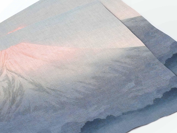 Placemats set, Mount Fuji, Hiroaki Takahashi, fabric placemats, 100% linen