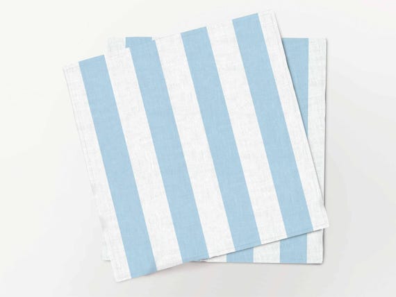 Napkins set, Blue Stripes, 100% linen, napkins cloth, fabric napkins