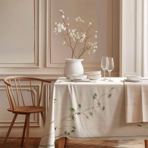 Tovaglia, Natale Minimal, Decorazioni Invernali, Tovaglia in Lino, Tovaglia Natalizia, Tessuto 100% Lino
