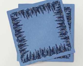 Serviettes en lin, ensemble de serviettes, décoration de table de vacances, 100 % lin, serviette en lin bleue, serviettes en tissu, serviettes faites main, ensemble assorti, lin rustique