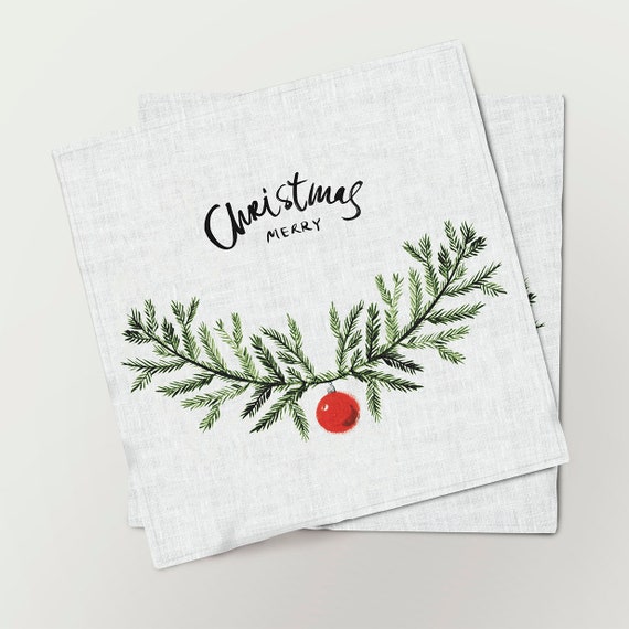 Christmas napkins, Merry Christmas, Christmas decor, napkins set, 100% linen, Christmas ornaments, linen napkins, Christmas gift