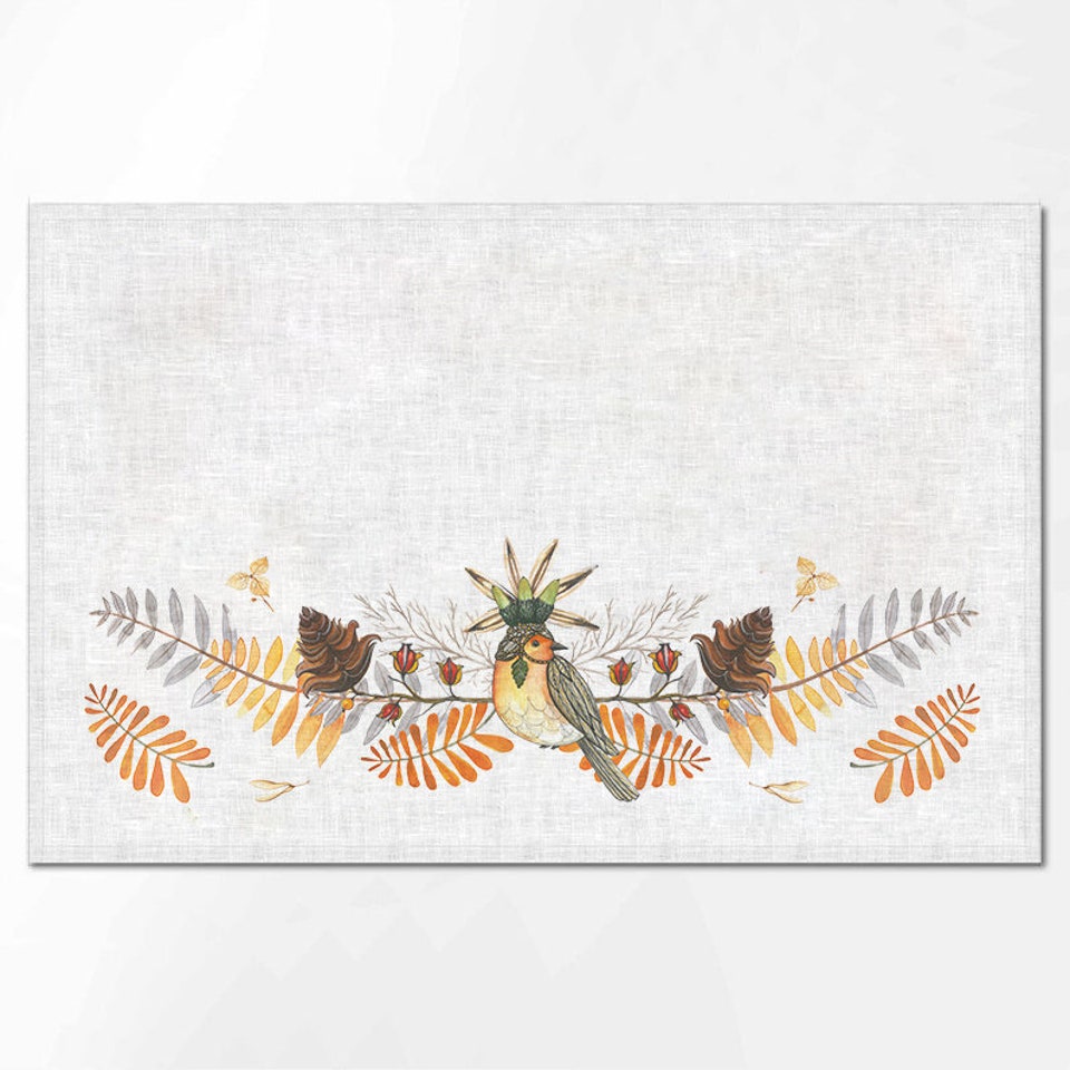 Discover Placemats set, Belle, Autumn placemats set, 100% linen, linen placemats