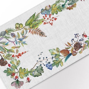 Table runner, Autumn's Dance, linen table runner, 2023 collection, 100% linen, autumn table runner