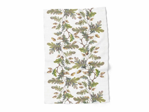 Tea towel, Lithuanian Oak, linen towel, kitchen towel, dish towel, kitchen decor, housewarming gift, Fall home decor