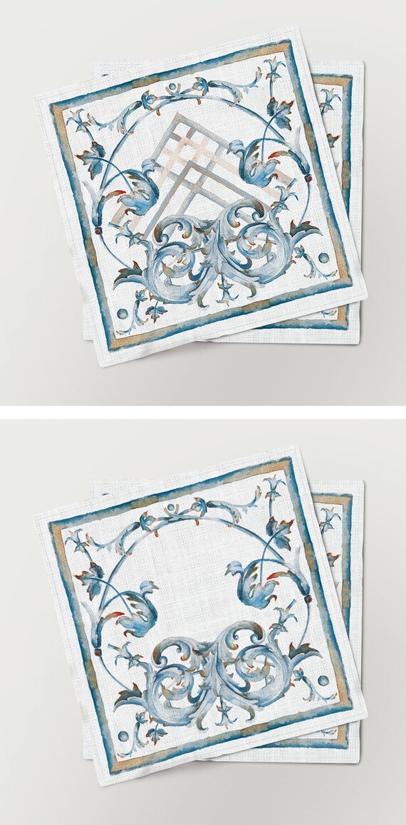 Napkins set vintage art deco napkins ornaments antique Etsy