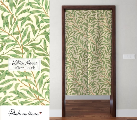 Noren curtain, William Morris, linen curtains, door curtain, 100% linen, panel curtain, closet cover, window curtains linen