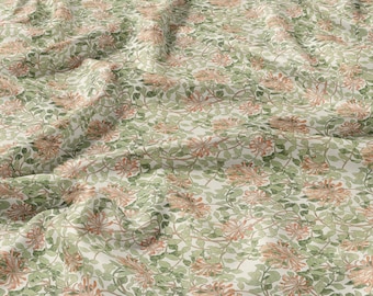 William Morris Honeysuckle Linen Fabric, Floral Print Fabric By The Yard