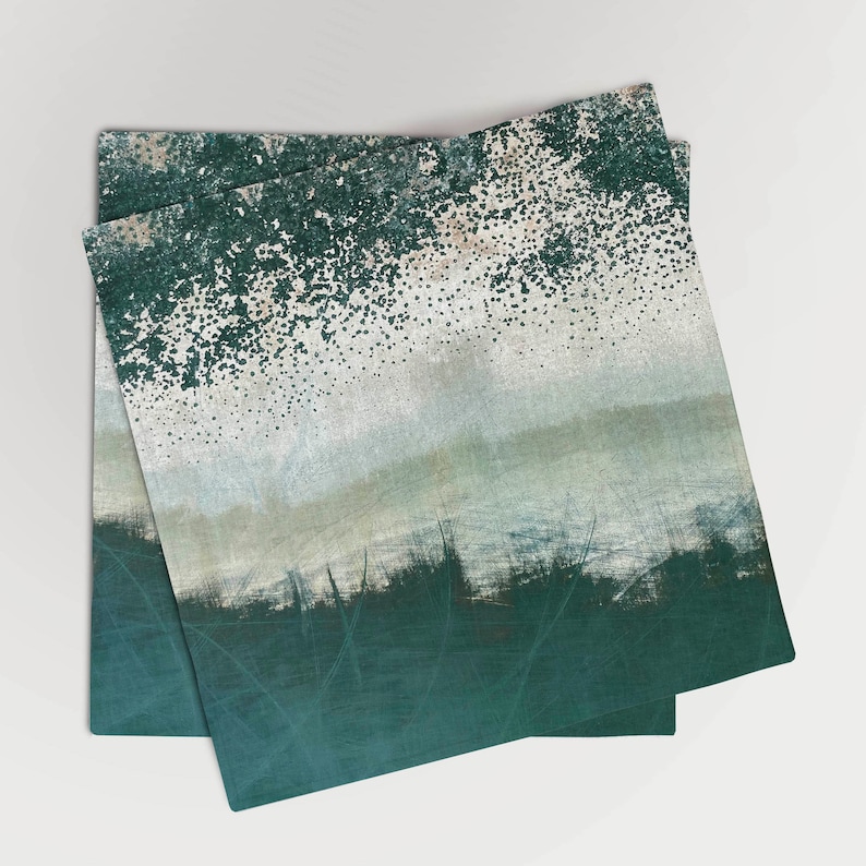 Napkins Set Forest Green Emerald Wabi Sabi Linen Napkins Etsy