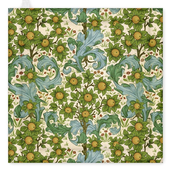 Pot Holder, William Morris, Orchard, kitchen accessory, linen pot holder, kitchen decoration