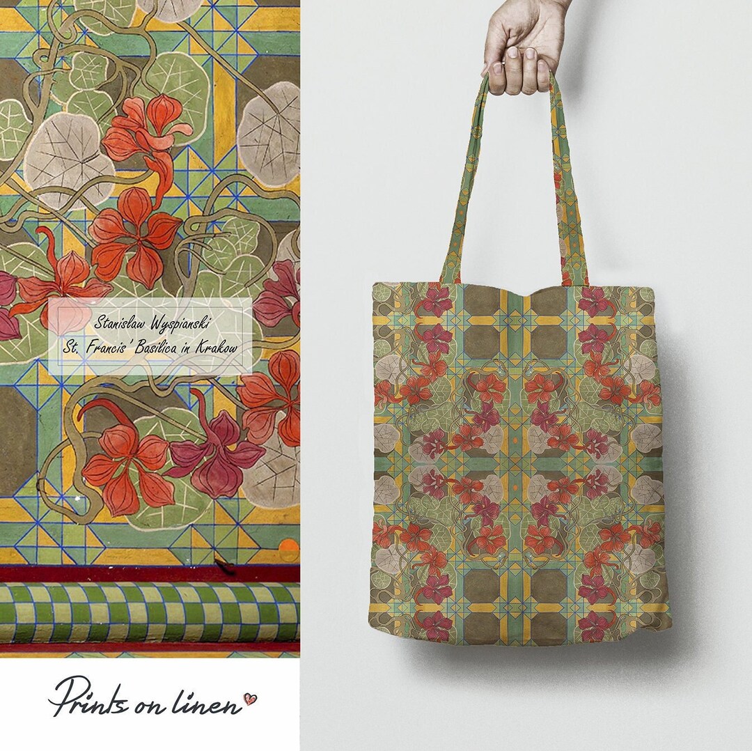 St. Francis Basilica Linen Tote Bag, Wyspiański Art - Etsy
