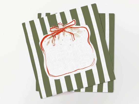 Christmas napkins, Christmas Stripes, Winter decor, Christmas table decor, Christmas decor, Christmas ornaments, 100% linen