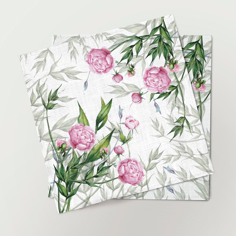 Linen Love Peonies Napkins