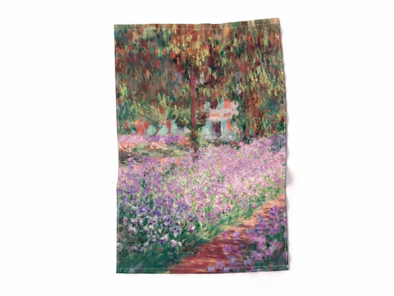 Kitchen towel, Garden at Giverny, Claude Monet, 100% linen