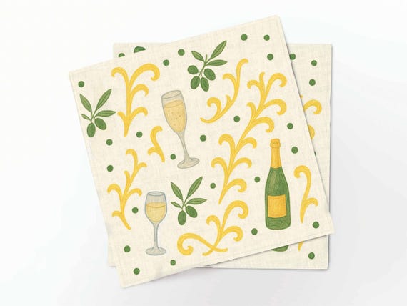 Napkins set, Aperitivo, wedding napkins, Happy Birthday napkins,  new year napkins, 100% linen