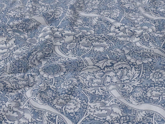 Linen fabric, William Morris, Wandle, Fabric by meters, 100% linen, Fabric wholesale, Crafting fabric