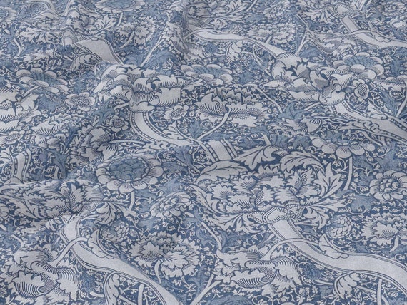 Linen fabric, William Morris, Wandle, Fabric by meters, 100% linen, Fabric wholesale, Crafting fabric