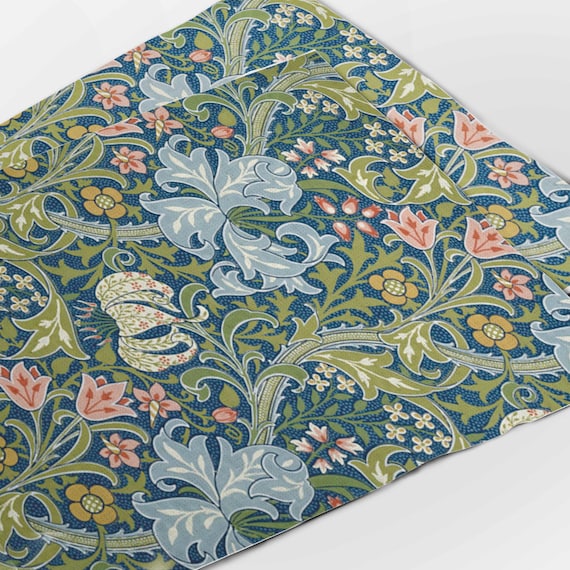 Placemats set (4 or 6), William Morris, Golden Lily, Linen placemats, fabric placemats,  12,5 x 19 inches