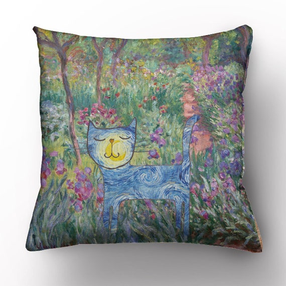 Van Gogh, Cushion cover, cat, cats lover, cushion, decorative pillows, throw pillow, pillow cover, pillow case, home decor, vintage style