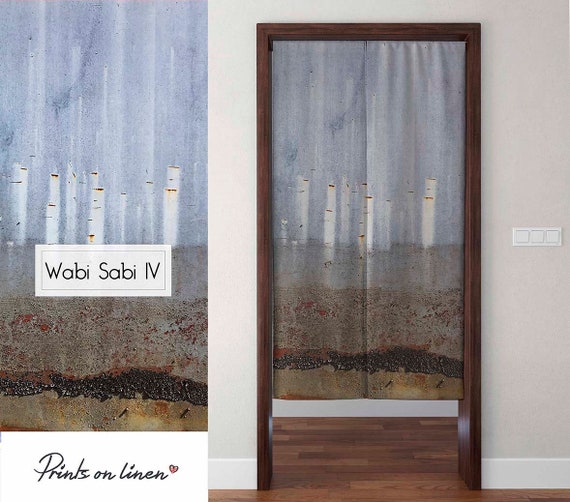Noren curtain, wabi sabi, BIRCHES, Noren, linen curtains, door curtain, 100% linen, closet cover, window curtains linen