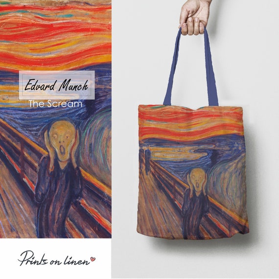 The Scream, Tote bag, Edvard Munch, linen bag, birthday gift, shoulder bag, tote bag canvas, linen tote, hand made tote, Munch print